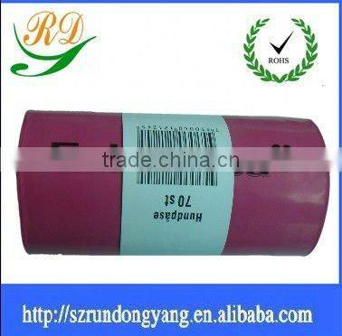 cherry red biodegradable plastic garbage bag on roller