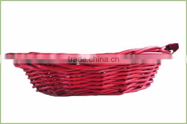 Handwoven high quality empty willow basket fruit wicker fruit basket