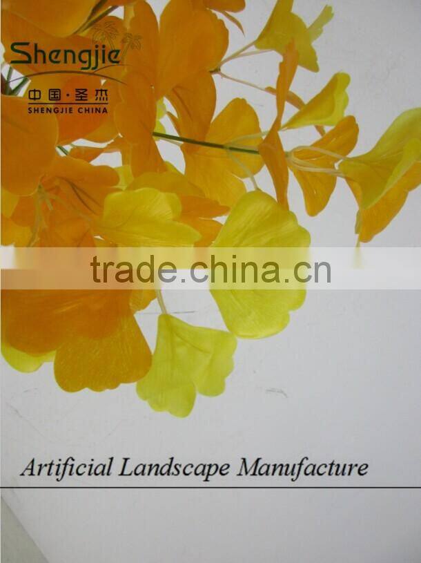 artificial gingko leaves with beautiful yellow color for indoor decoration