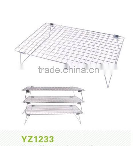 metal wire mesh bread cooling rack,3 tiers Bakery Metal Cooling Rack