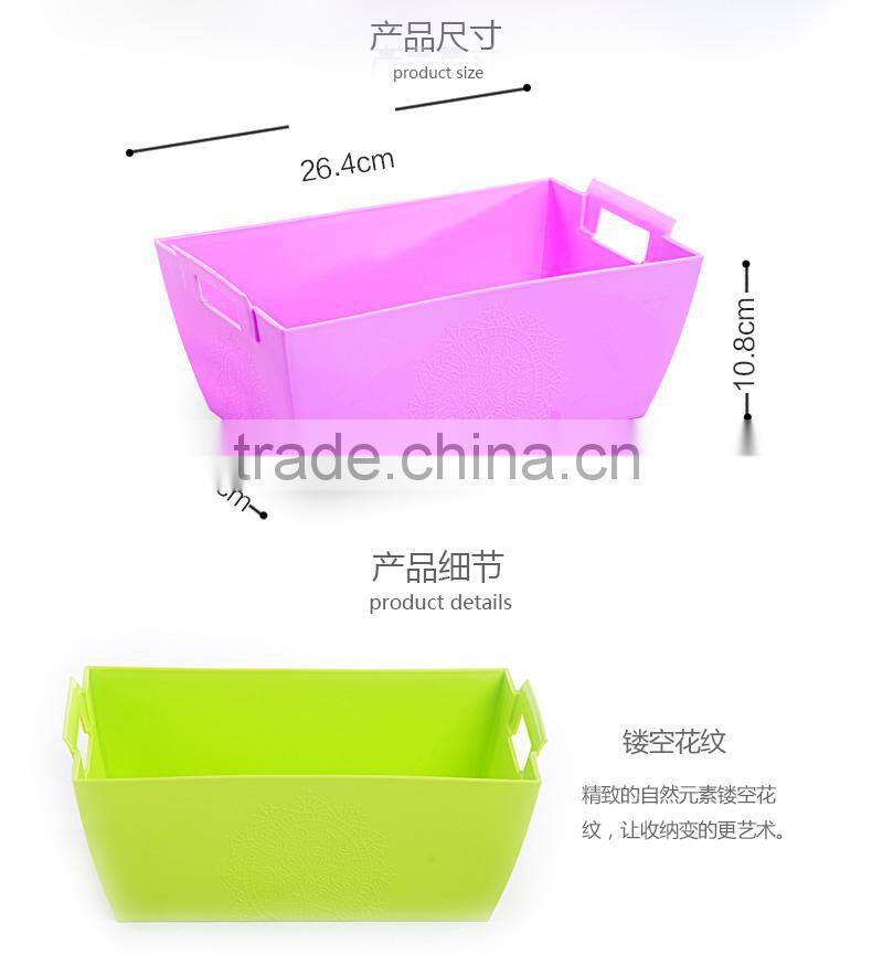 New PP plastic rectangular storage basket with handle