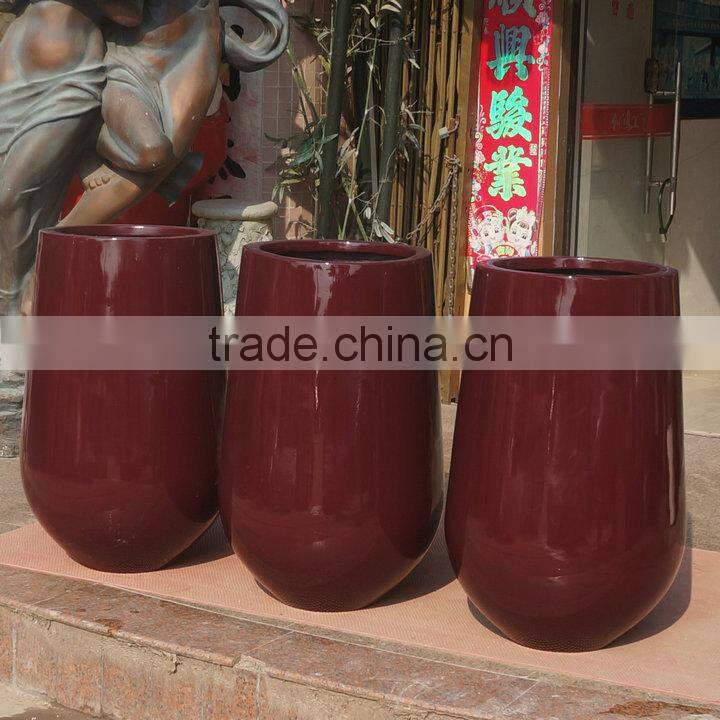 Modern fiberglass round strong pot