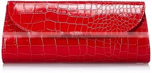 Womens Envelope Evening Patent Croc Skin Embossed Party Clutch