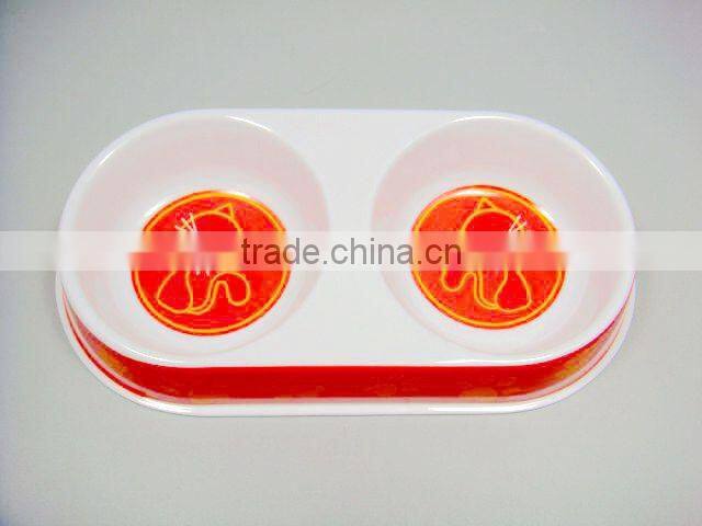 Melamine double cat bowl