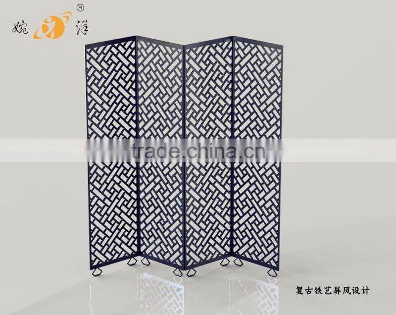 Retro Simple living room partition Carving creative metal screen