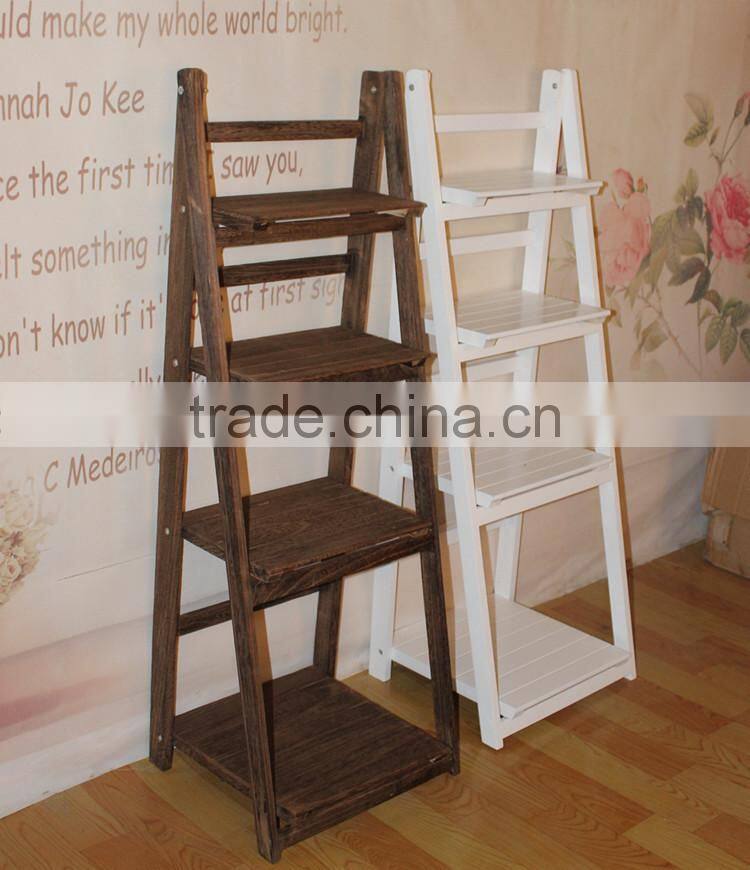 wooden folding bookcase rack and lving room wooden flower planter furniture