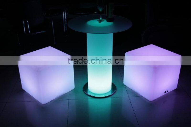 Modern led coffee table, led wine bar table with ice bucket
