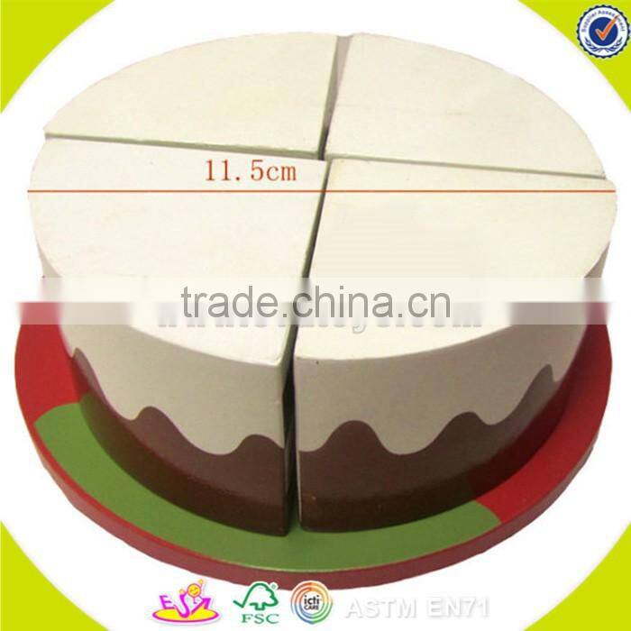wholesale baby wooden birthday cake set toy, top fashion kids wooden chocolate cake, funny wooden birthday cake set toy W10B101