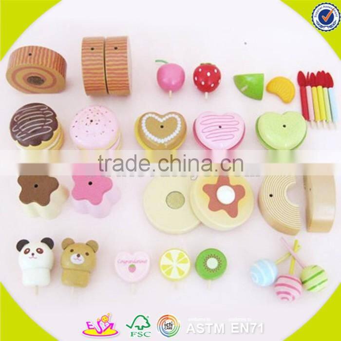 wholesale baby wooden desserts cake toy, popular kids wooden desserts cake toy, lovely children wooden birthday cake W10B102