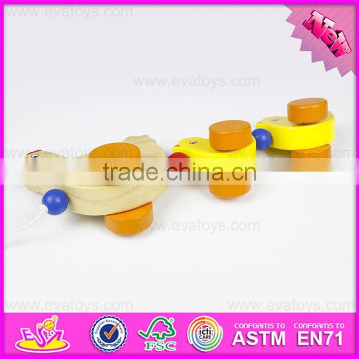 2016 hot sale baby wooden chicken toy, top fashion kids wooden chicken toy W05B153