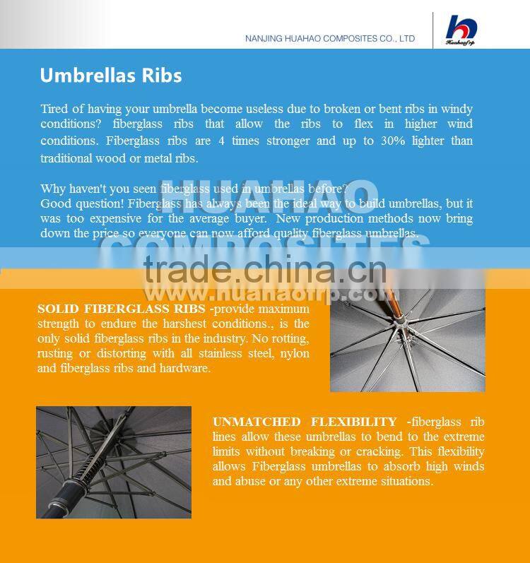 Fiberglass Rain Umbrella Frames,High Strength Umbrella shafts Colorful UV Resistant Durable fiberglass rain umbrella frames