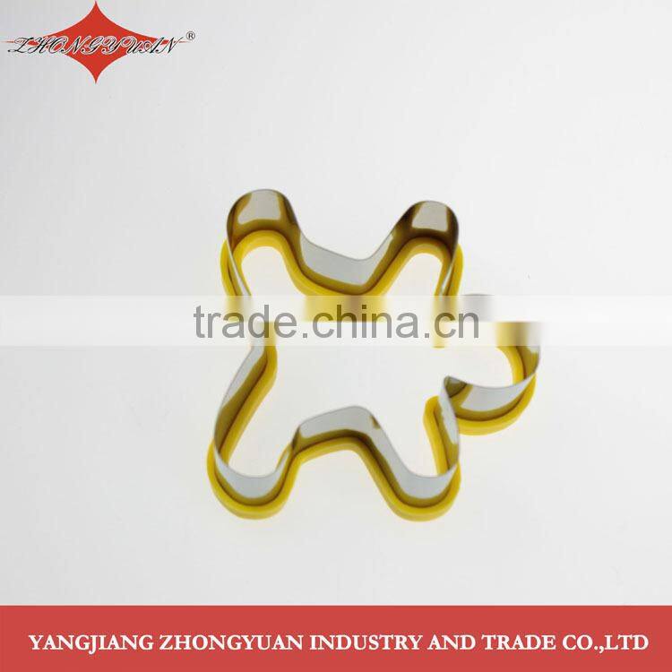 Ginger man shape stainless steel cookie cutter with TPR grip