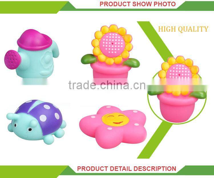 4PCS new product baby flower rubber turtle bath toy