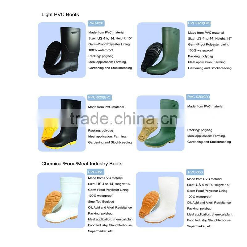 CSA safety gumboots rubber boots steel toe cap steel plate midsole