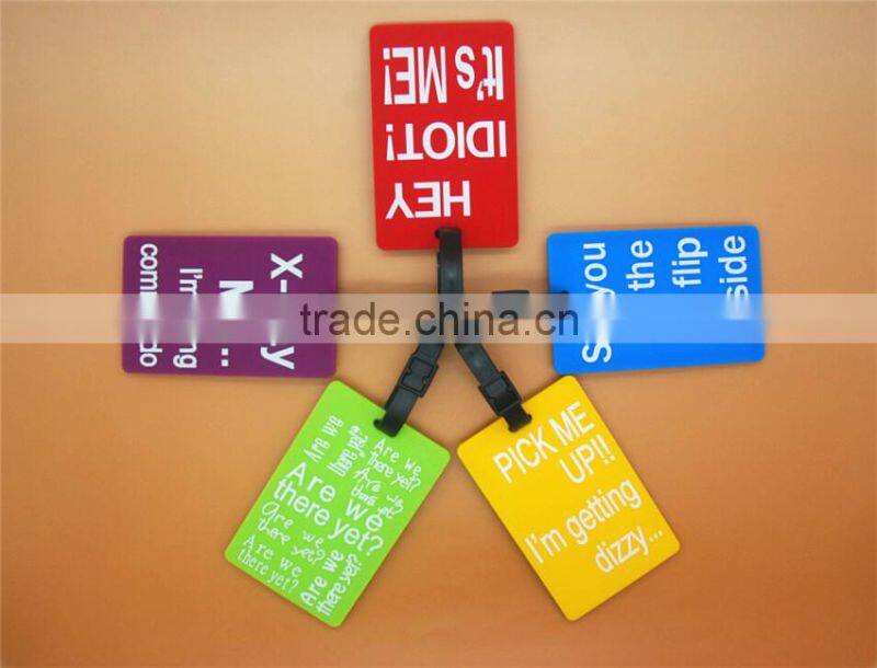 Custom Made Soft PVC Rubber Luggage Tag with Name Label