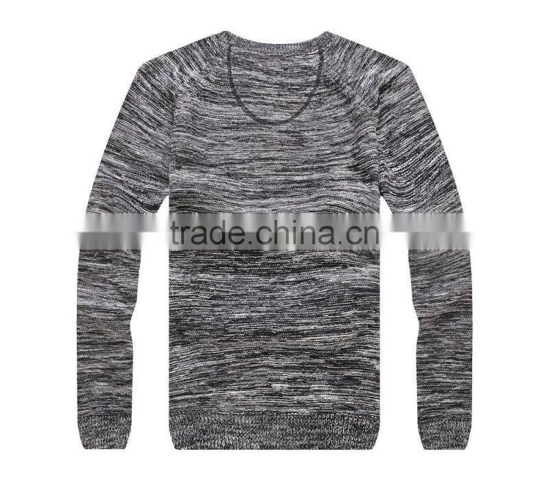 European fashion design color combination pullover knit sweater