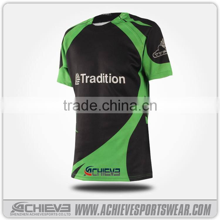 new design custom team stitching rugby jersey