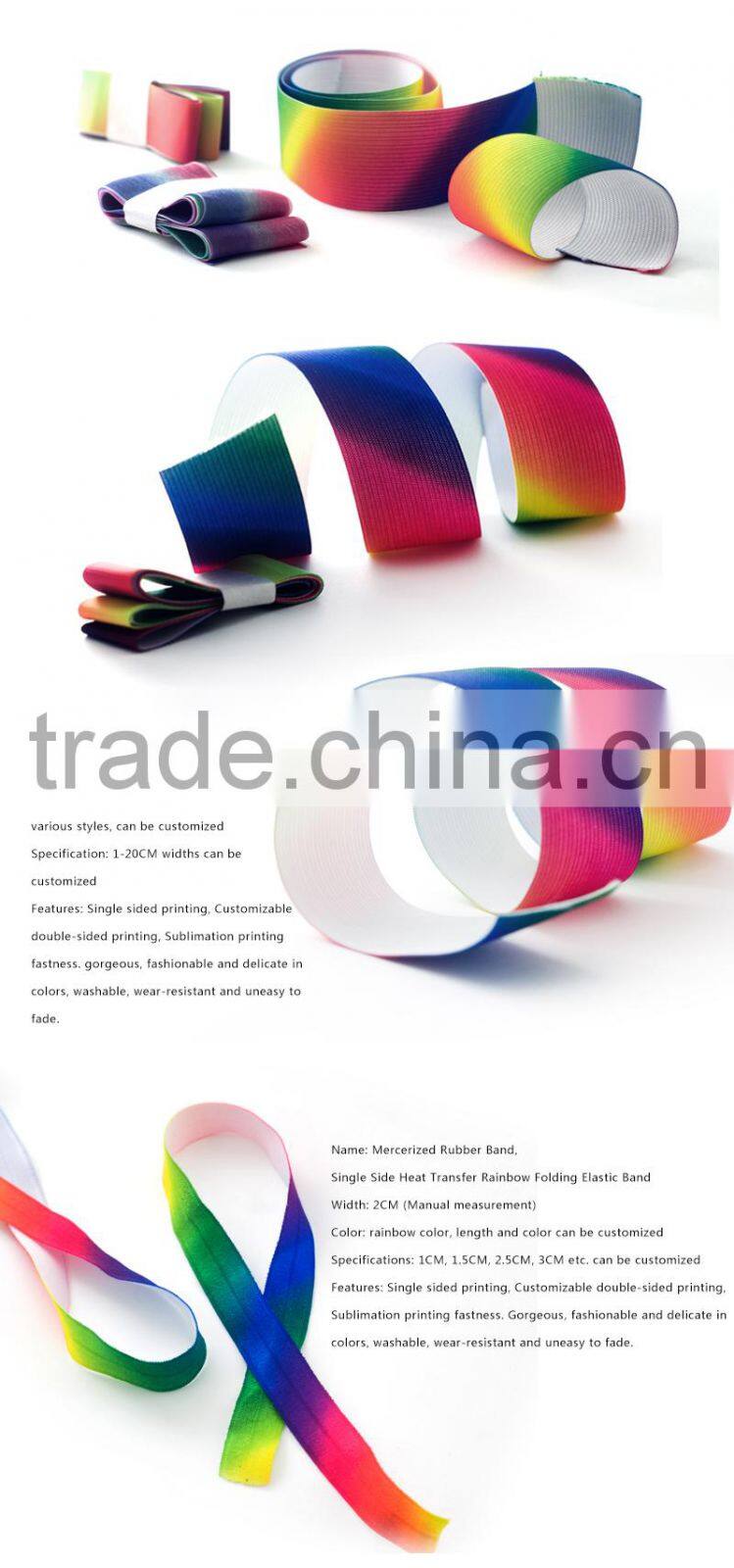 Factory Wholesale Custom Printed Wave Wide Grosgrain Rainbow Ribbon For Bulk Ribbon