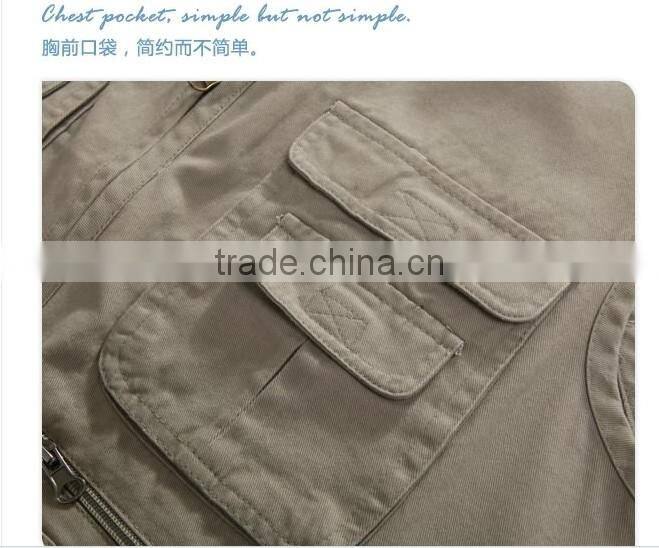 New 2017 Man Clothes Quick Drying Multiple Pockets Hunting and Fishing Vests for Men High Quality Casual Male Vest