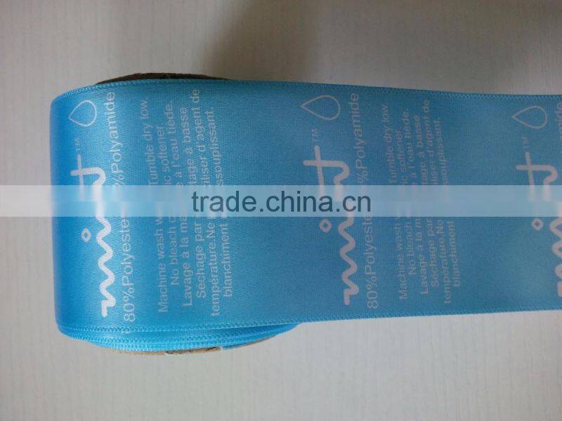 Custom satin printed label, neck label, care label