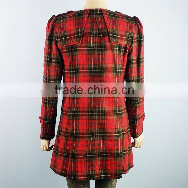 Stock Womens Tweed Blazer Wool Jacket Woollen Coat Six Color Patterns