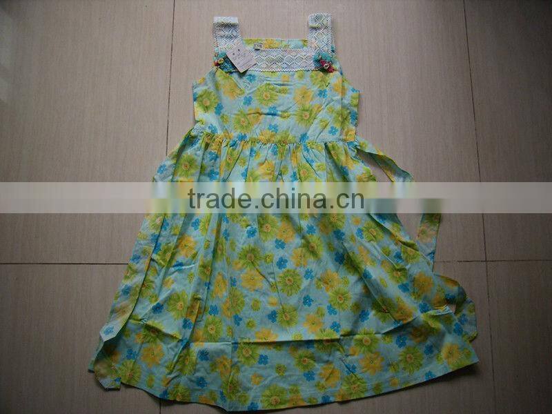 little girl's overstock dress girl's cotton dress cute stock dress