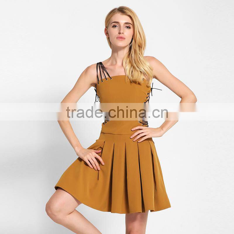 Maxnegio sexy club pleat lace up prom dress