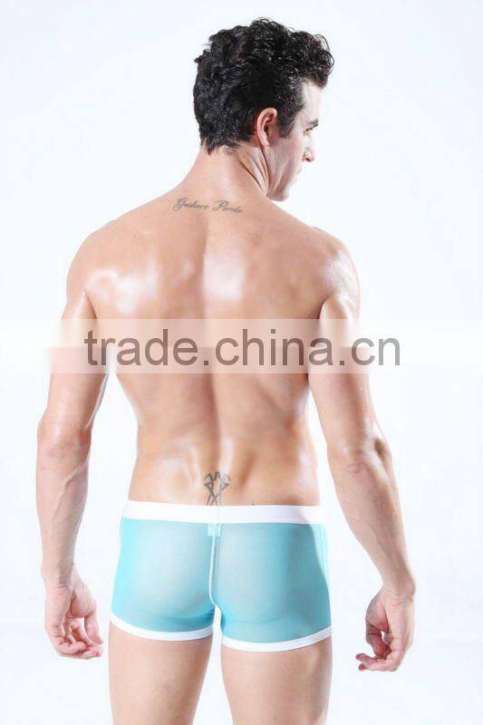 Wholesale men's sexy picture sheer mens underwear boxers nylon boxer shorts for men colorful panties