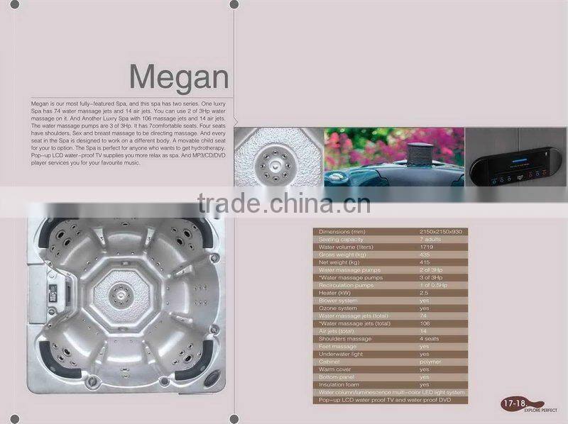 Fashion whirlpool massage outdoor hot tub spa