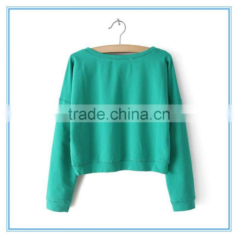 Wholesale Long sleeve short loose jumper that show hilum woman xxxxl pullover