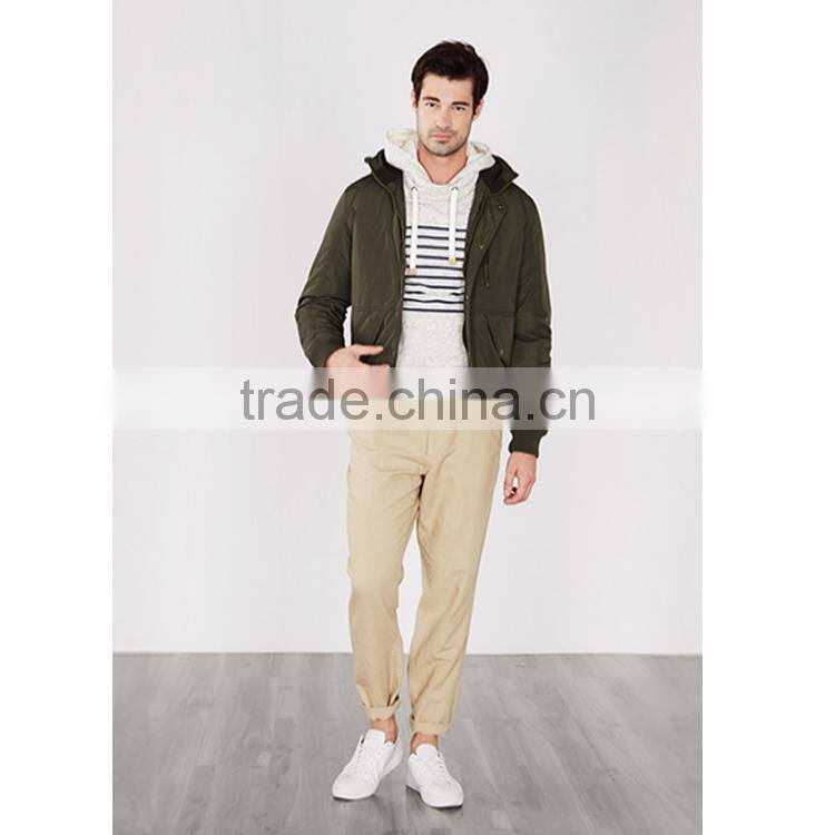 Latest Design Trim Hoody Casual Men Padding Quiltted Jacket For Sale