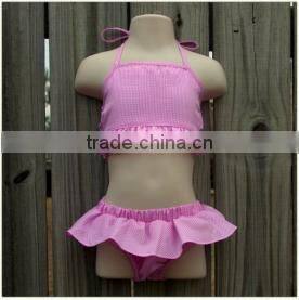 Summer time classical pure color baby girl's swimsuit two piece fashion swimsuit
