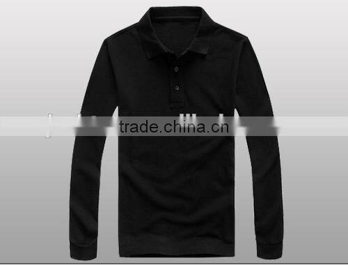 2016 hot sale custom 100% cotton different colors long sleeve polo shirt