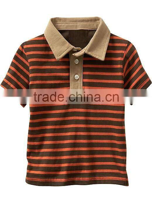 BOYS STRIPED SHORT SLEEVE POLO T SHIRT