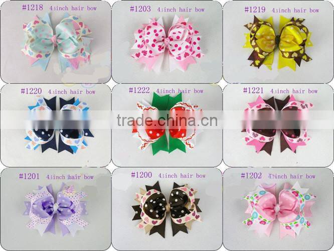 Boutique Hair Bows Girls Baby Alligator Clip Grosgrain Ribbon Headbands Popular children tire/hair clip/hair bowknot