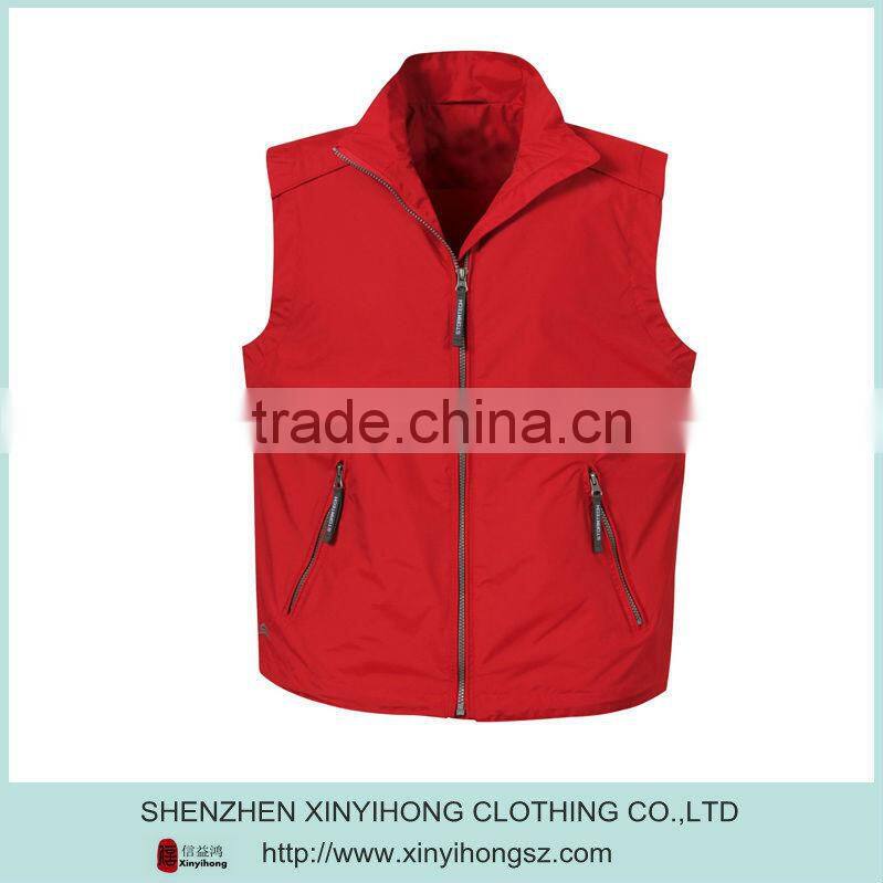 Latest 100% Nylon Full Zip Waterproof Durable Gym Vest In Bright Red