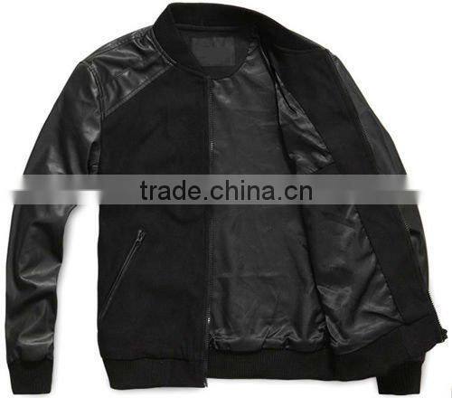 2012 new style men apparel winter sweater leather jacket wool jacket