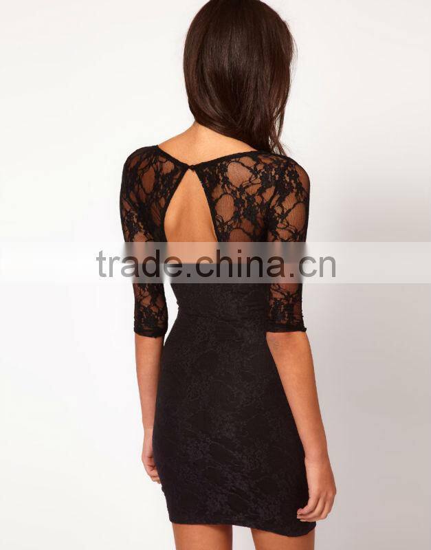 Exclusive Lace Dress With Cut Out Back Detail