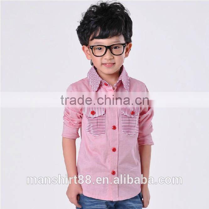 100% organic cotton two pockets kid's shirts