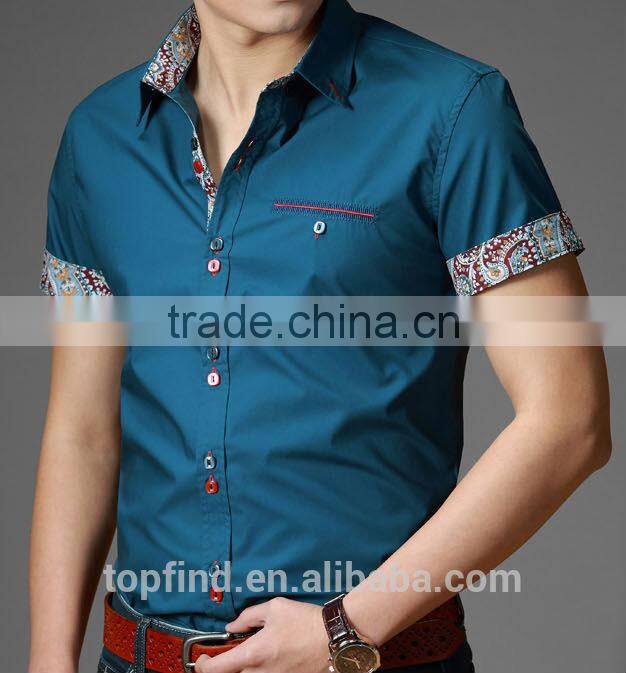 fashion plain short sleeve brand summer new style shirts for men