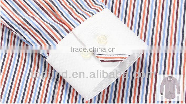 Men Long Sleeve stripe color matched latest shirt designs for men