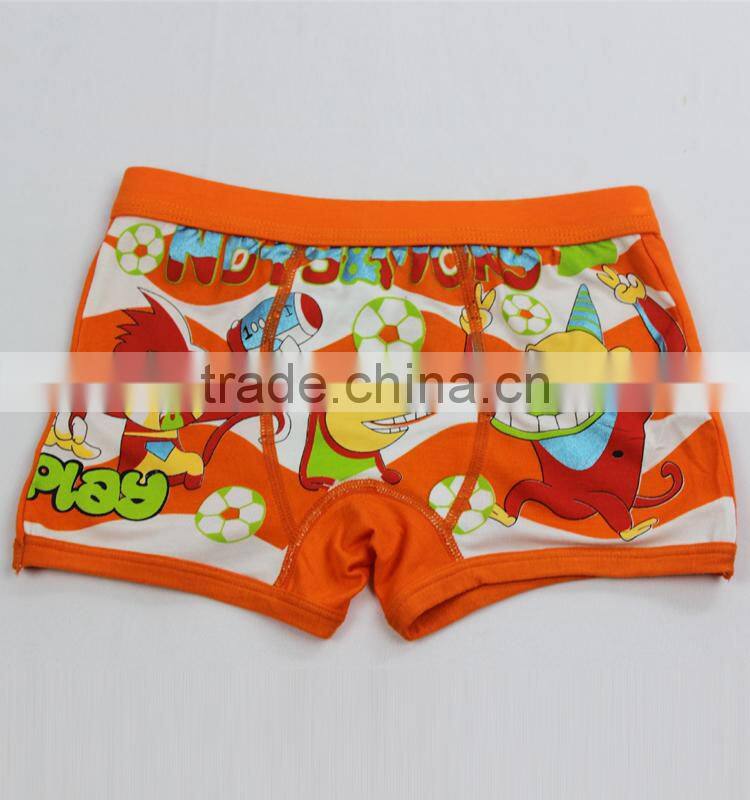 100% cotton cute orange silk underwear kids with customer's logo