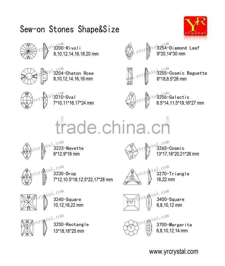 Navette color AB flat back sew on stones for wedding dress