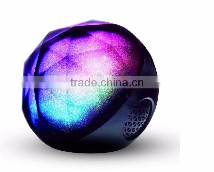Fashion design Crystal magic light color changing ball portable smart control color changing led bluetooth speaker