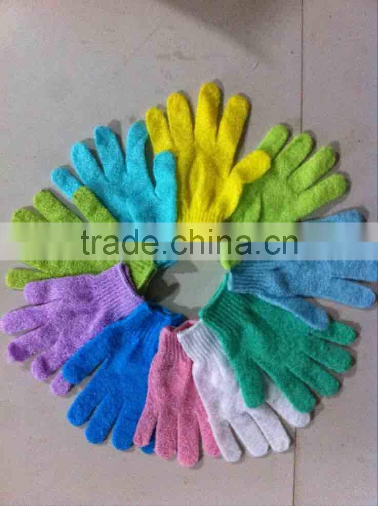 High quality Nylon Exfoliating Bathing Gloves SPA massage shower gloves for promotion in 2017