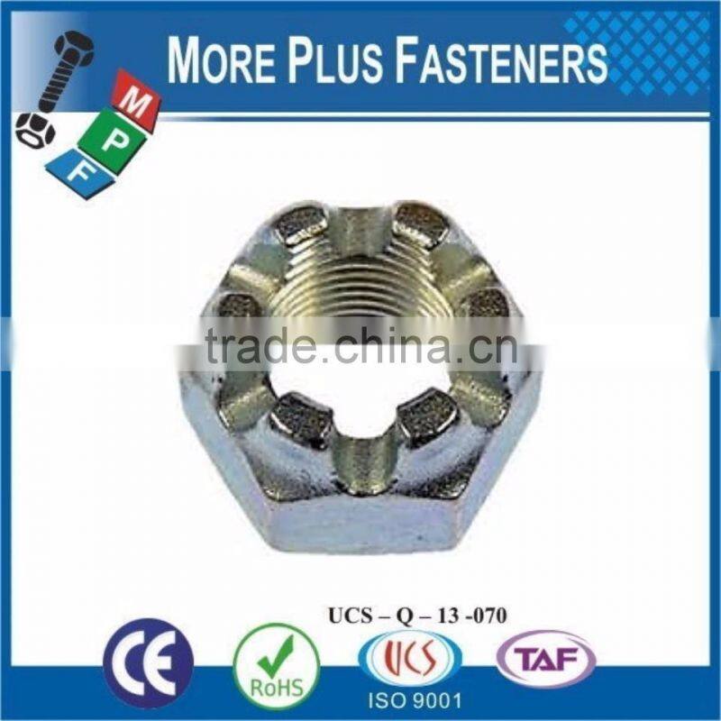Made in Taiwan Brass Plated Stainless Steel Black Phosphate Half Castle Nut