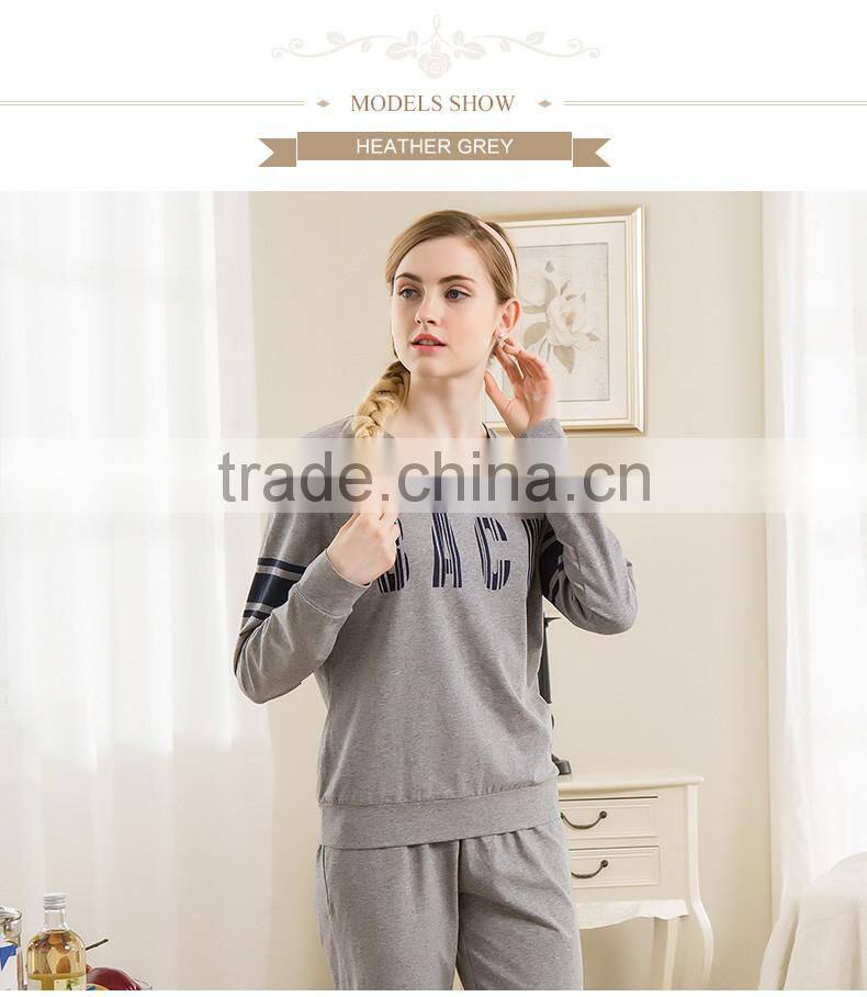2017 Best Qianxiu Wholesale Lightweight Long Sleeved Elegant Gray Knit Cotton Mens Sleep Shirt