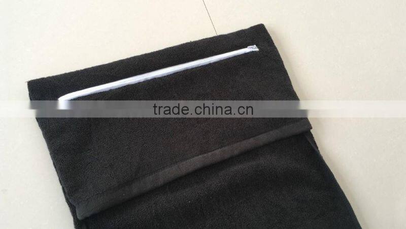 100 cotton zipper pocket customized sports towel