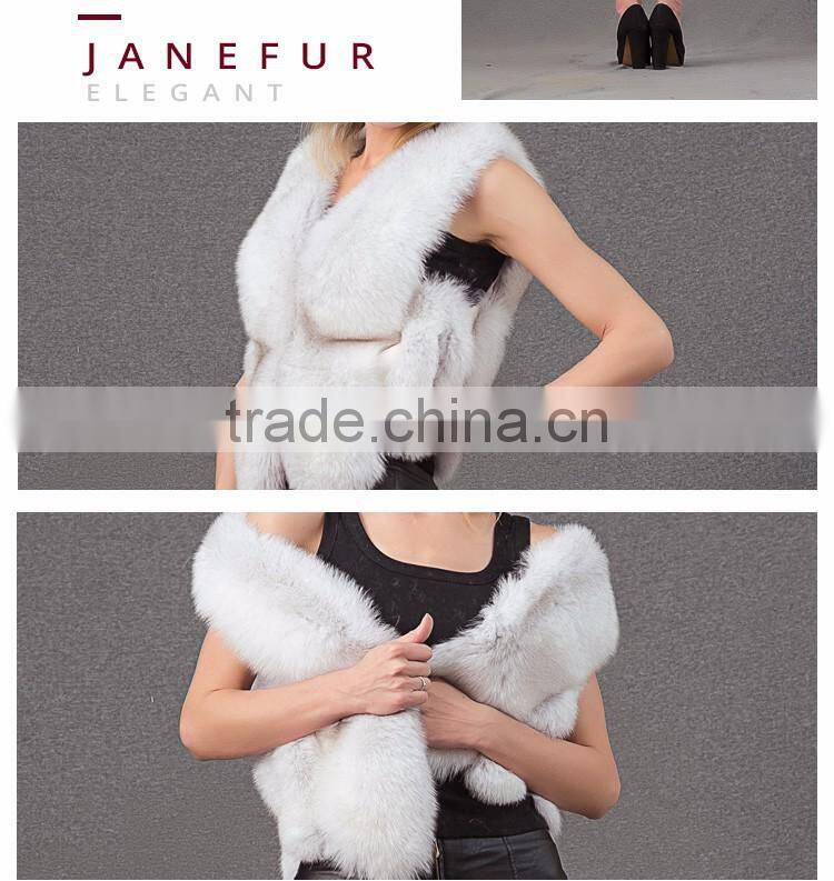 Top quality short vest waistcoat arctic real fox fur coat