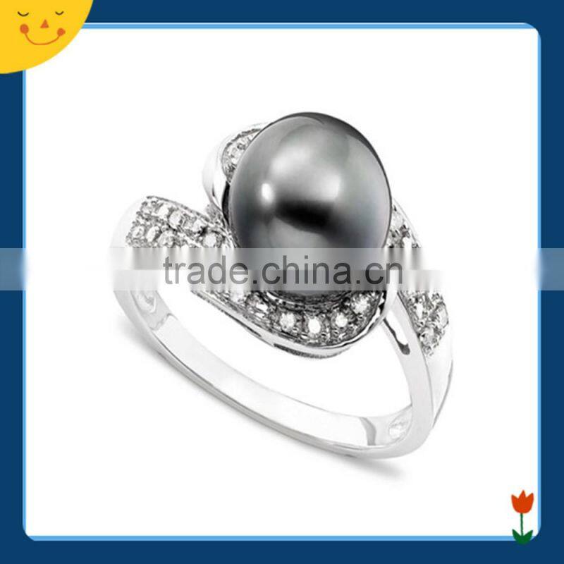 2015 newest wedding jewelry design silver pearl ring for women